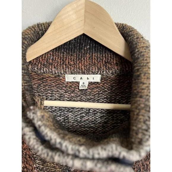 Cabi Frontier Cardigan Sweater Double Breasted Size Small Silk Blend Cowl Womens - Picture 5 of 7